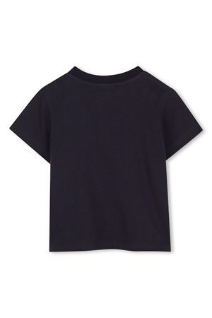 Blue logo-print cotton T-shirt KENZO KIDS | K60971848